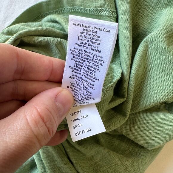 Nation LTD Shalom Tie Back Puff Sleeve Top Blouse Combo Tee XS Clover Green - Picture 10 of 12